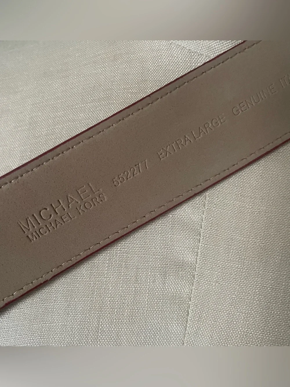 Michael Kors red calf hair belt size XL